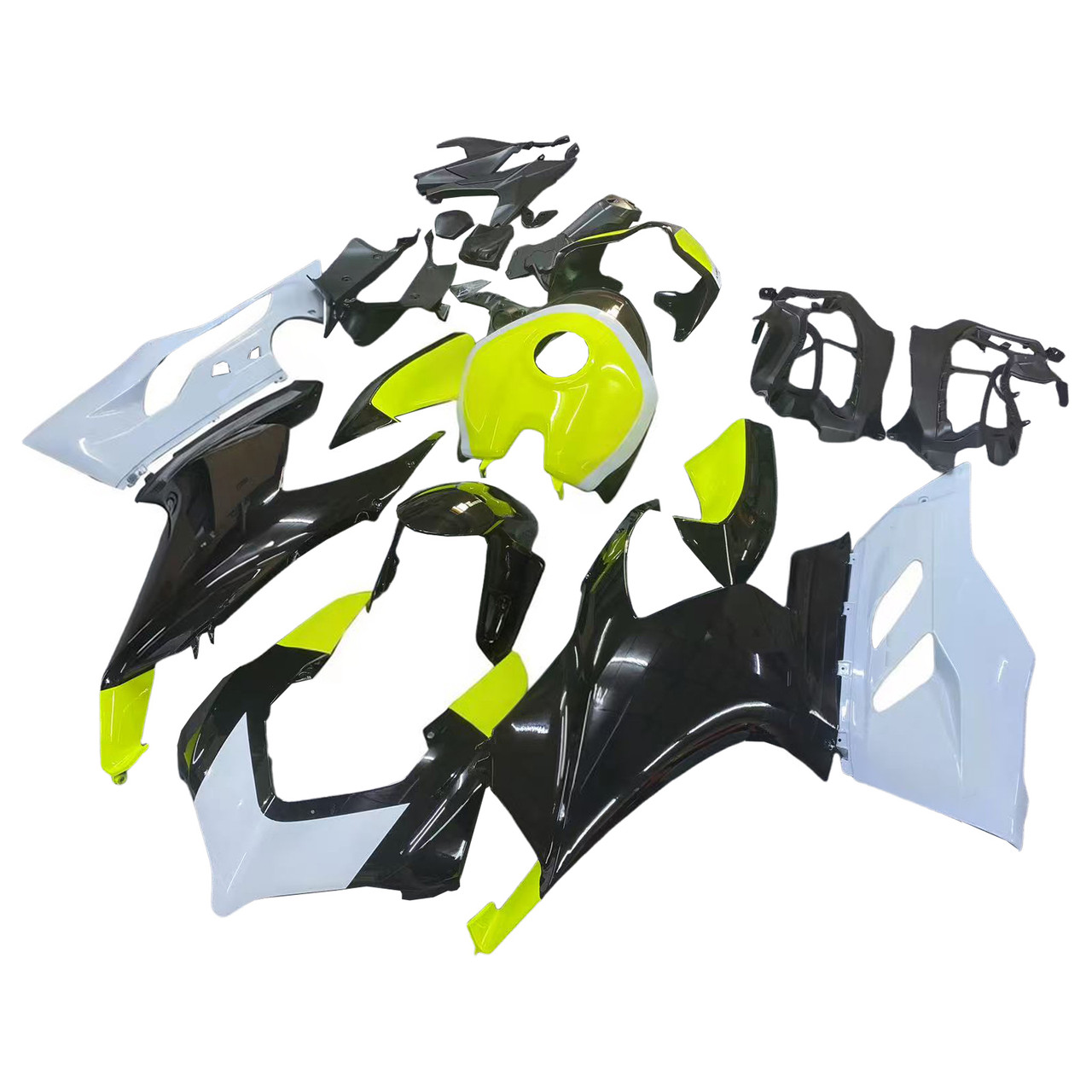 2020-2024 Ducati V2 Glossy Black Gray Green Fairing Kit