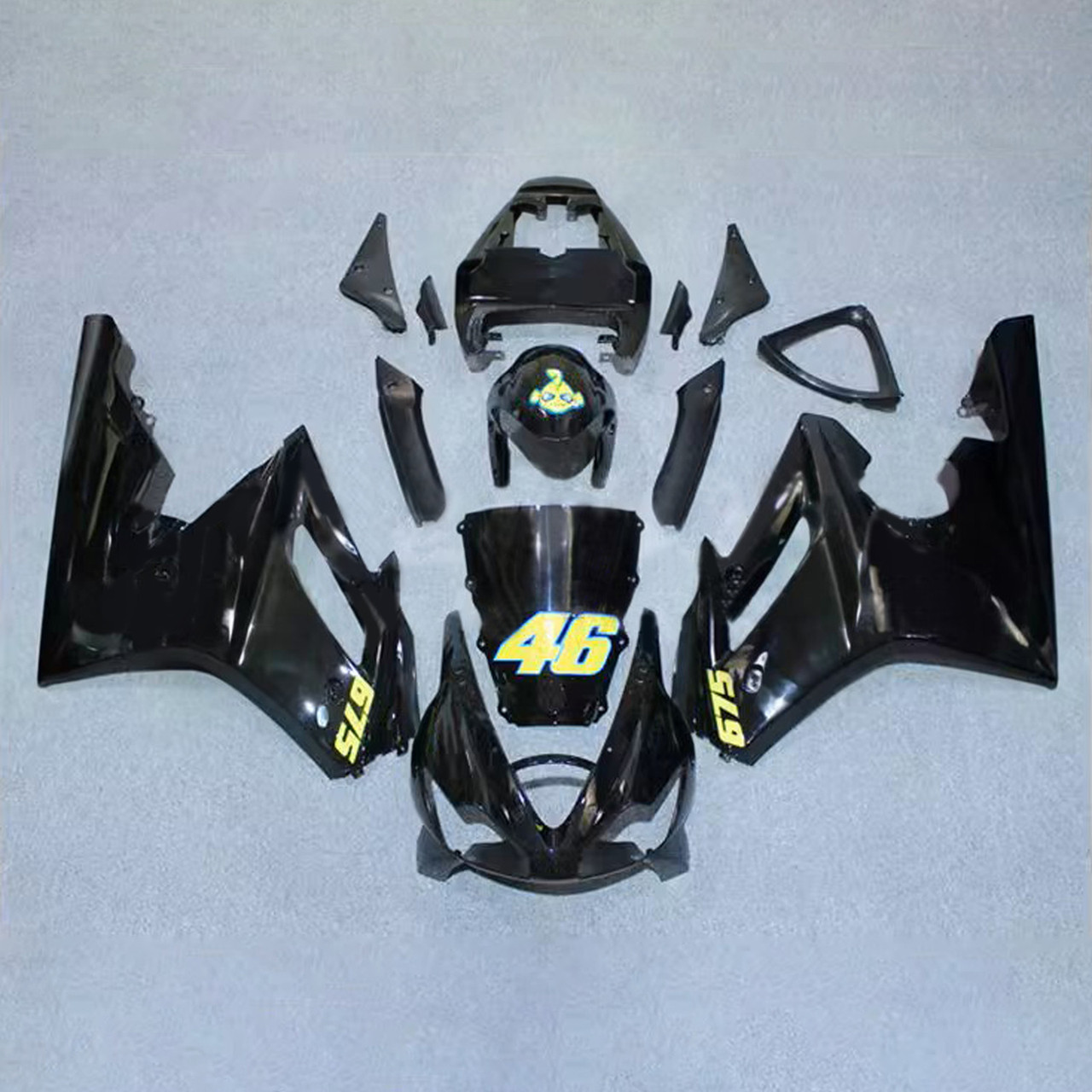 2006-2008 Triumph Daytona 675 Glossy Black Yellow Fairing Kit
