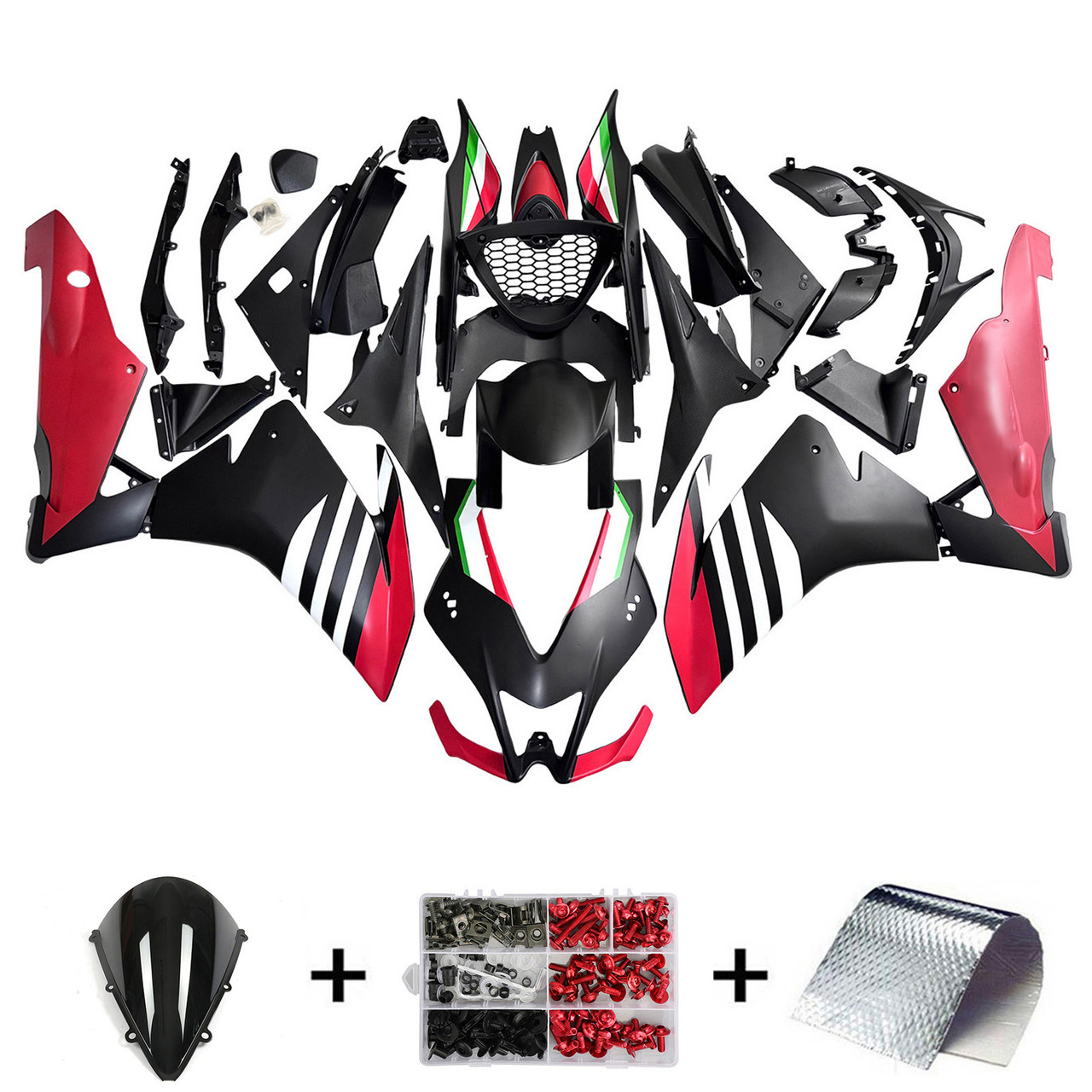 2009-2015 Aprilia RSV4 1000 White Black Red Fairing Kit
