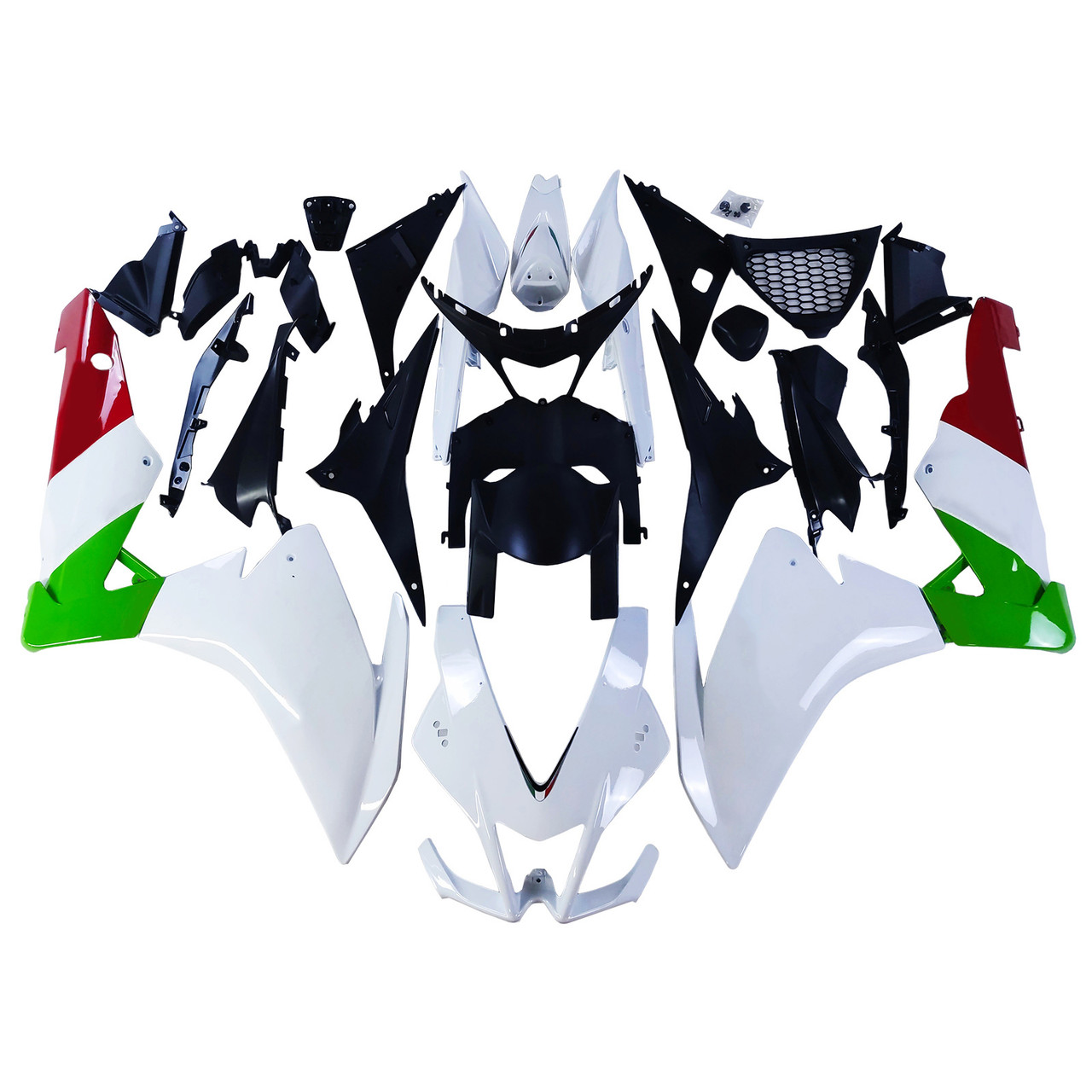 2009-2015 Aprilia RSV4 1000 White Red Green Fairing Kit