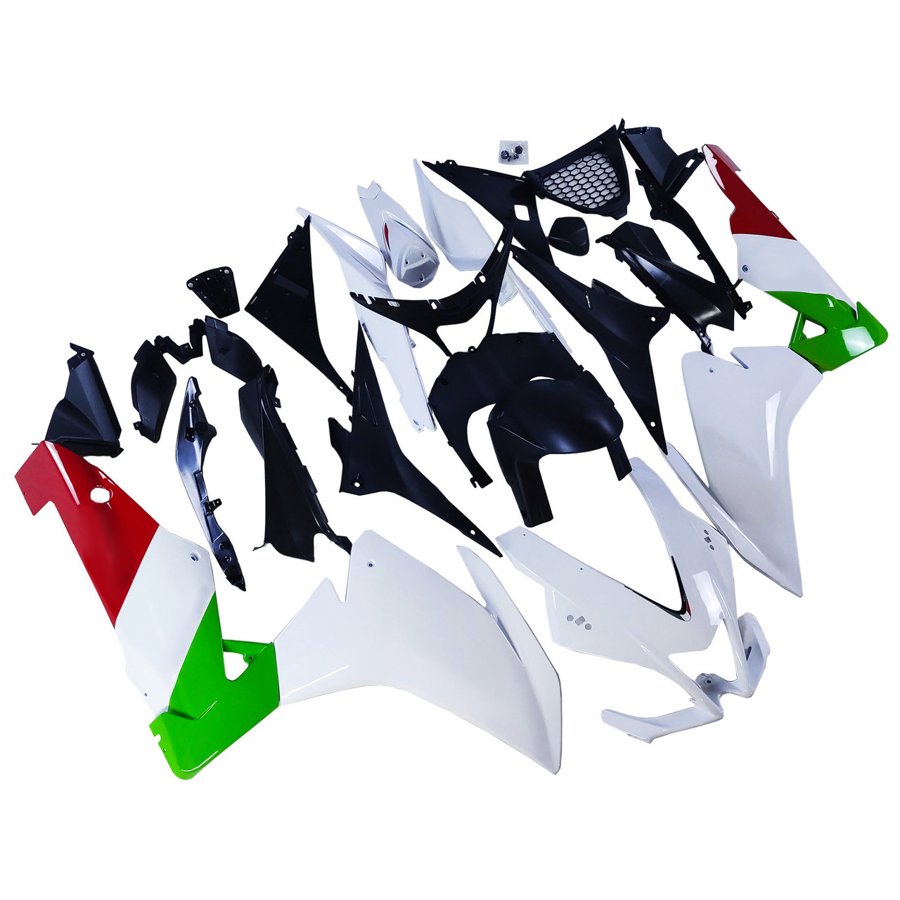 2009-2015 Aprilia RSV4 1000 White Red Green Fairing Kit
