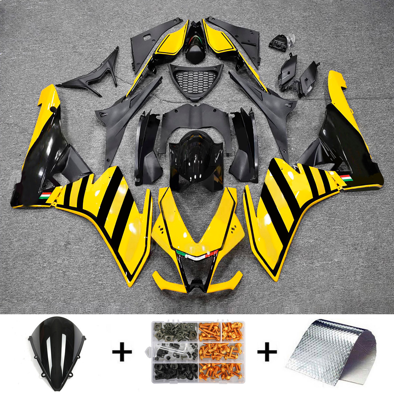 2009-2015 Aprilia RSV4 1000 Yellow Black Fairing Kit