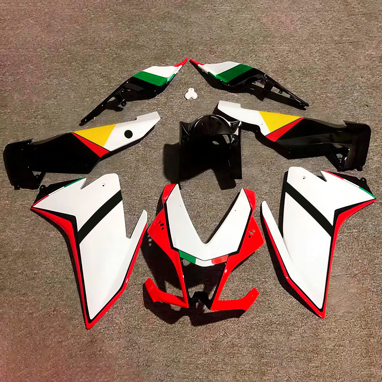 2009-2015 Aprilia RSV4 1000 White Yellow Red Fairing Kit