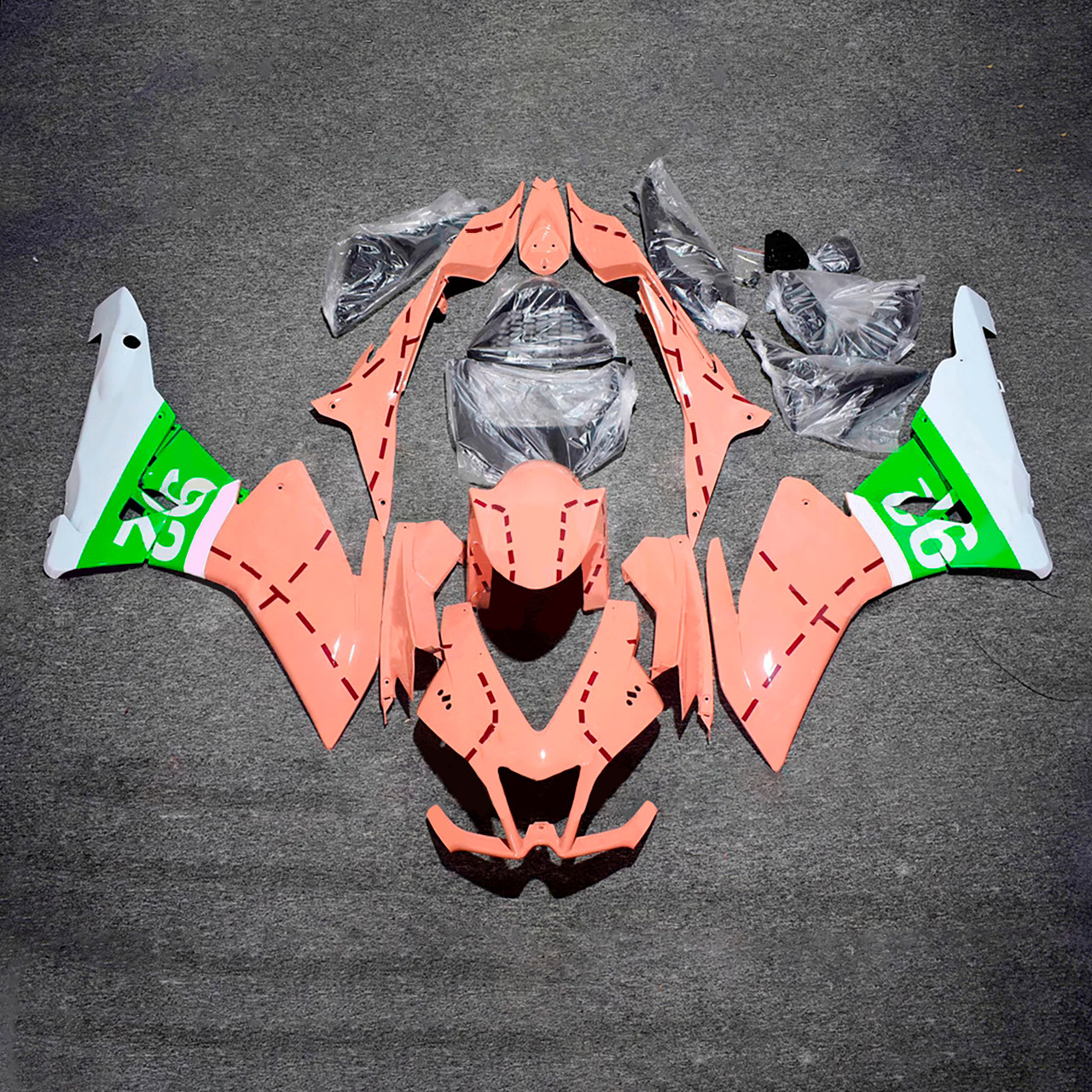 2009-2015 Aprilia RSV4 1000 Pink Green White Fairing Kit
