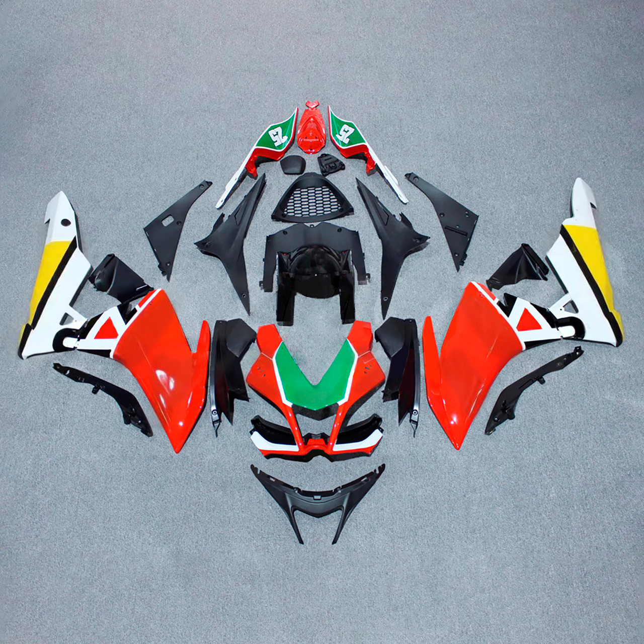 2009-2015 Aprilia RSV4 1000 Yellow Green Red Black Fairing Kit