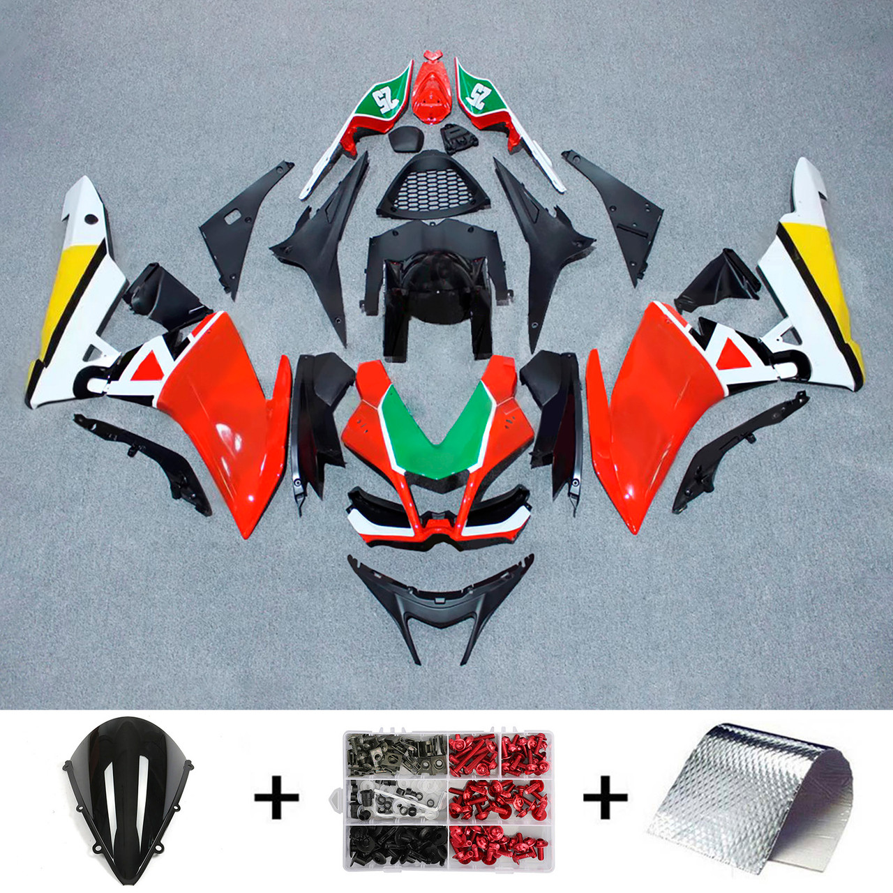 2009-2015 Aprilia RSV4 1000 Yellow Green Red Black Fairing Kit