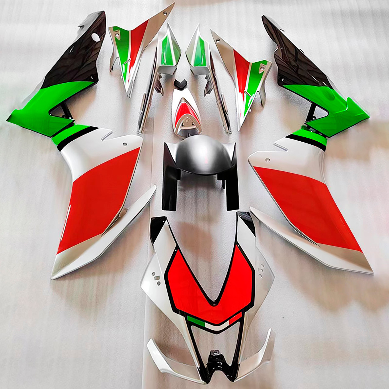 2009-2015 Aprilia RSV4 1000 Green White Black Red Fairing Kit