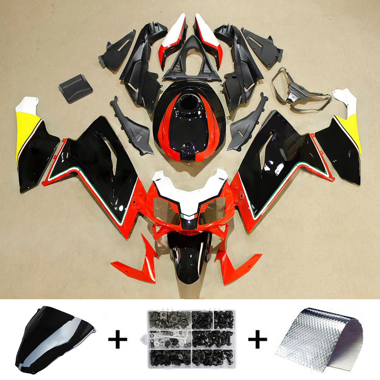 2006-2011 Aprilia RS125 White Red Black Yellow Fairing Kit
