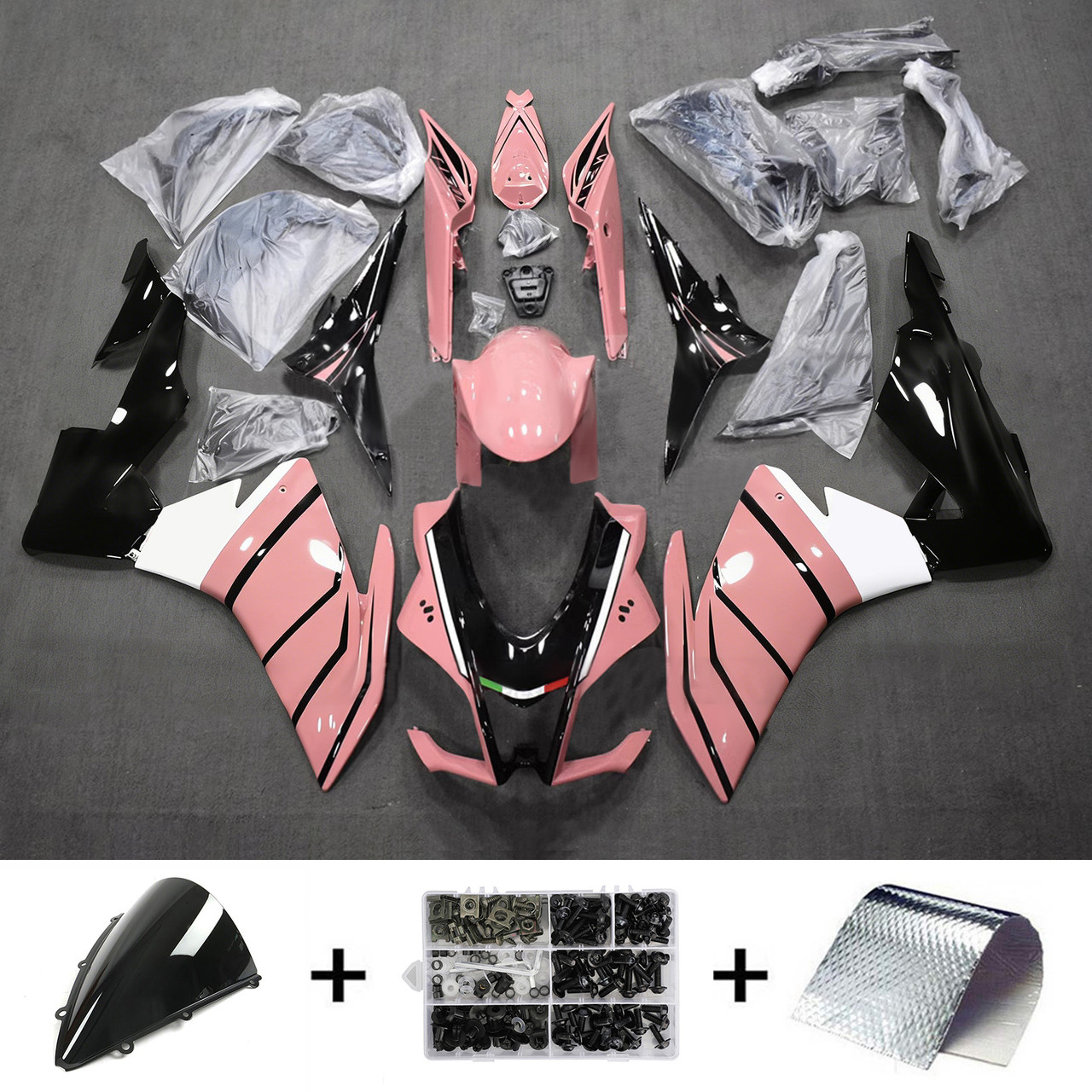 2016-2020 Aprilia RSV4 1000 Black Pink Fairing Kit