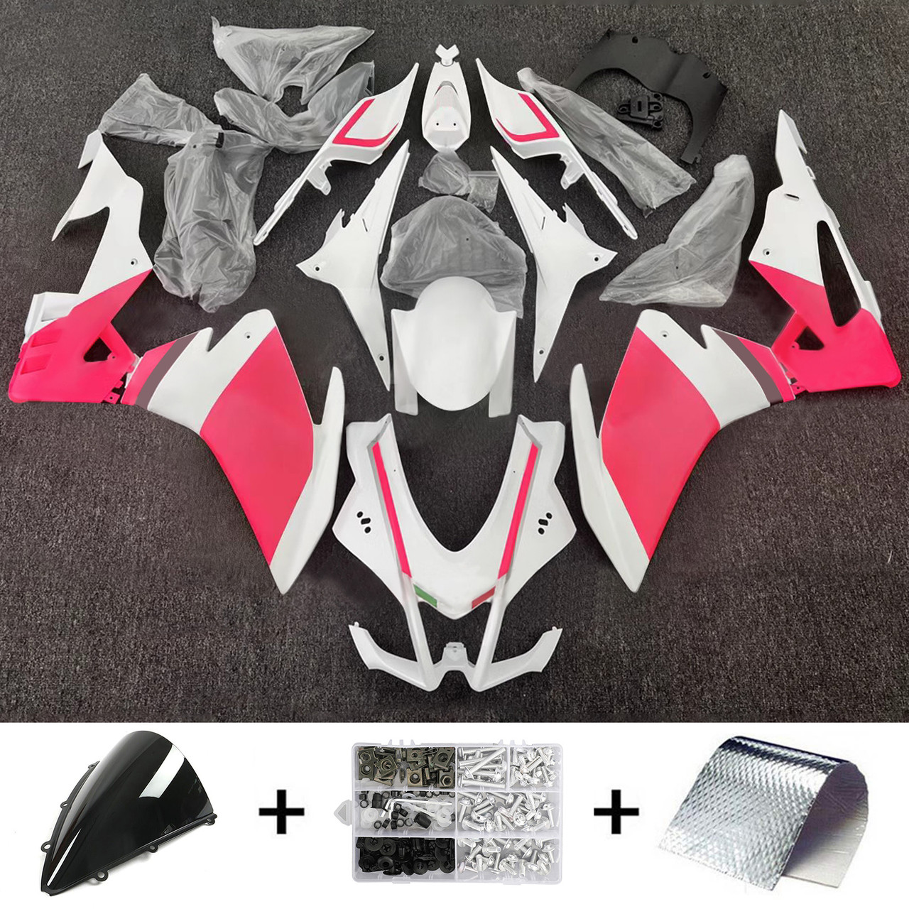 2016-2020 Aprilia RSV4 1000 White Pink Fairing Kit