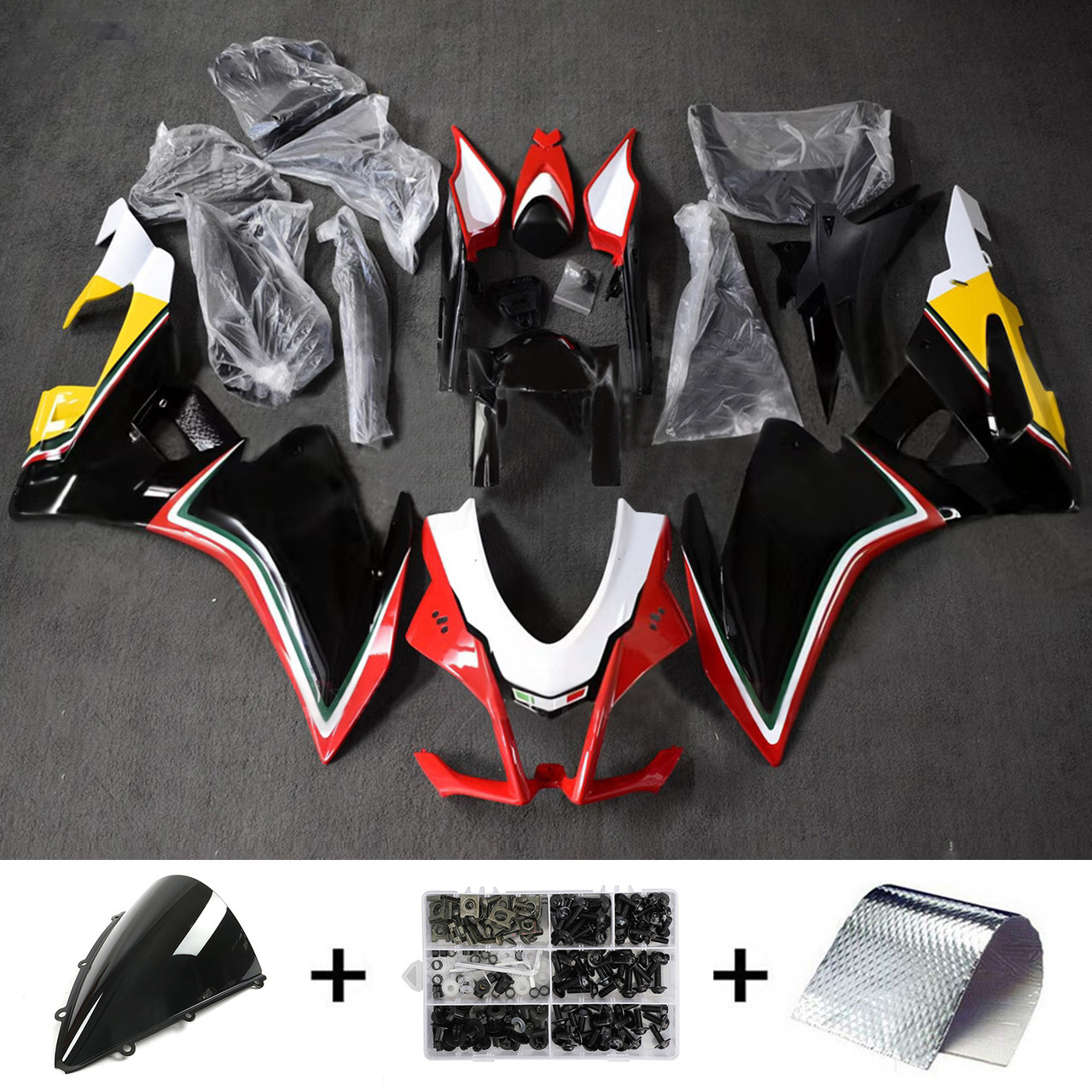 2016-2020 Aprilia RSV4 1000 White Red Black Yellow Fairing Kit