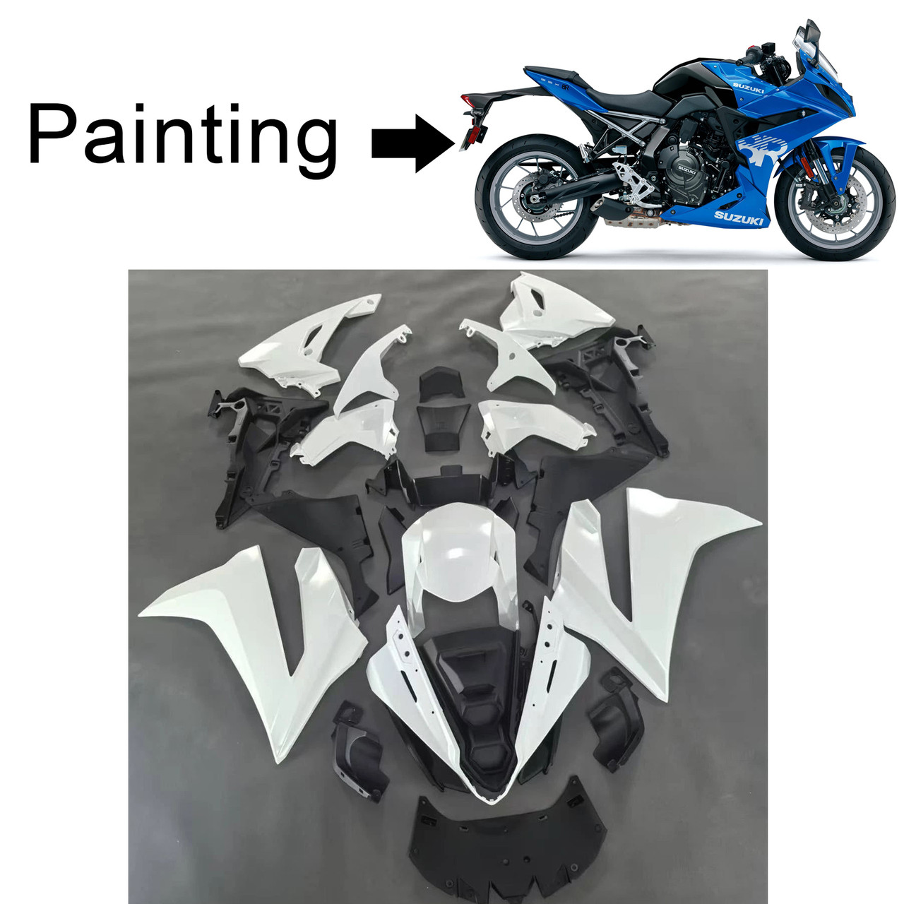 2024-2025 Suzuki GSX-8R Blue White Fairing Kit - Mad Hornets