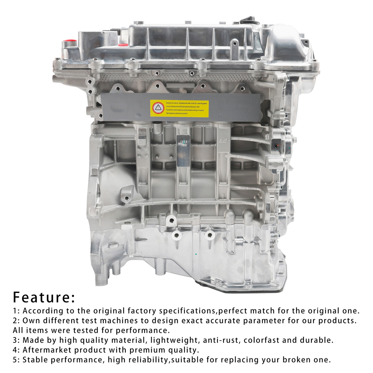Kia Rio LX Hatchback 4-Door 2012-2016 G4FD 1.6L Engine Assy 1591CC GAS Long Block 