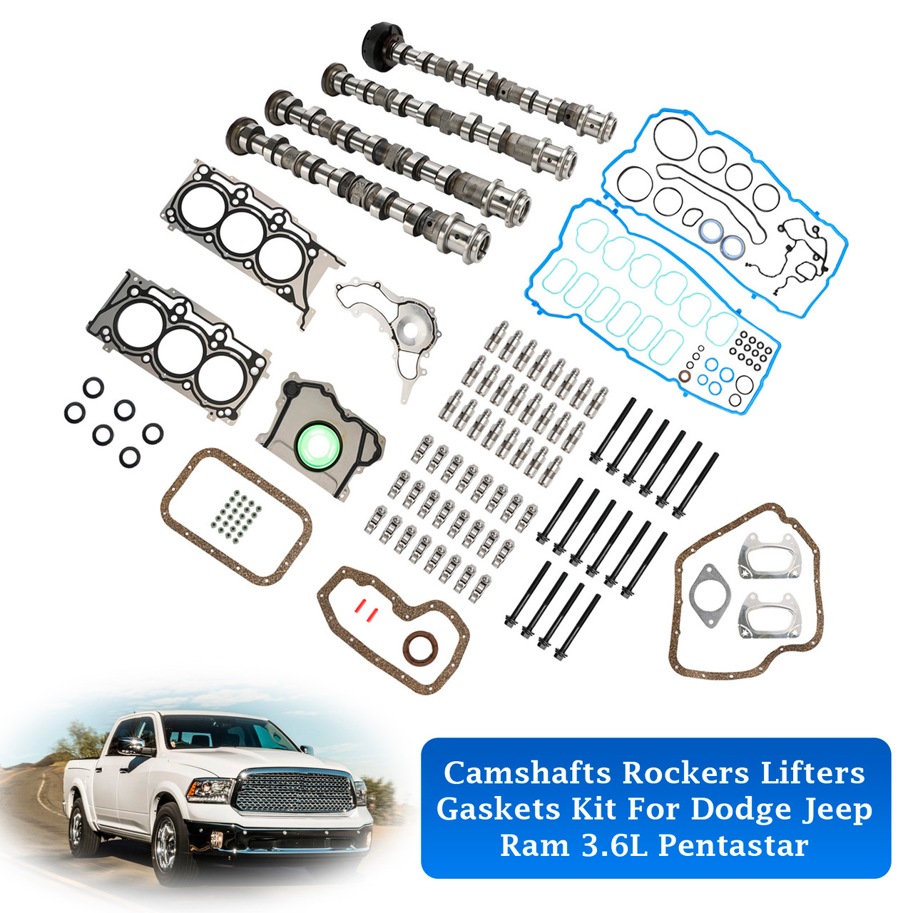 Camshafts Rockers Lifters Gaskets Kit For Dodge Jeep Ram 3.6L Pentastar Camshafts Rockers Lifters Gaskets Kit For Dodge Jeep Ram 3.6L Pentastar