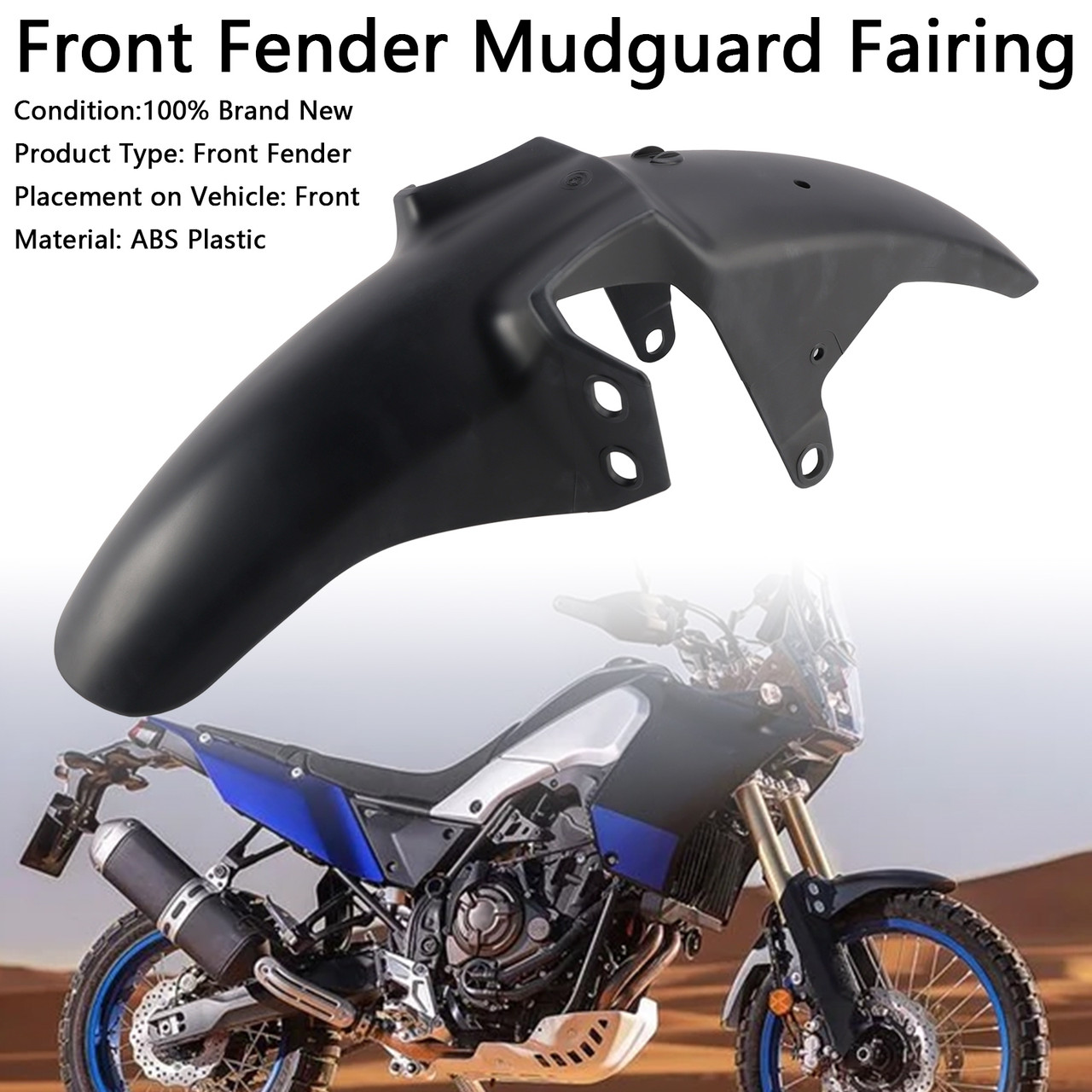 2019-2024 Yamaha Tenere 700 Front Fender Mudguard Fairing Black