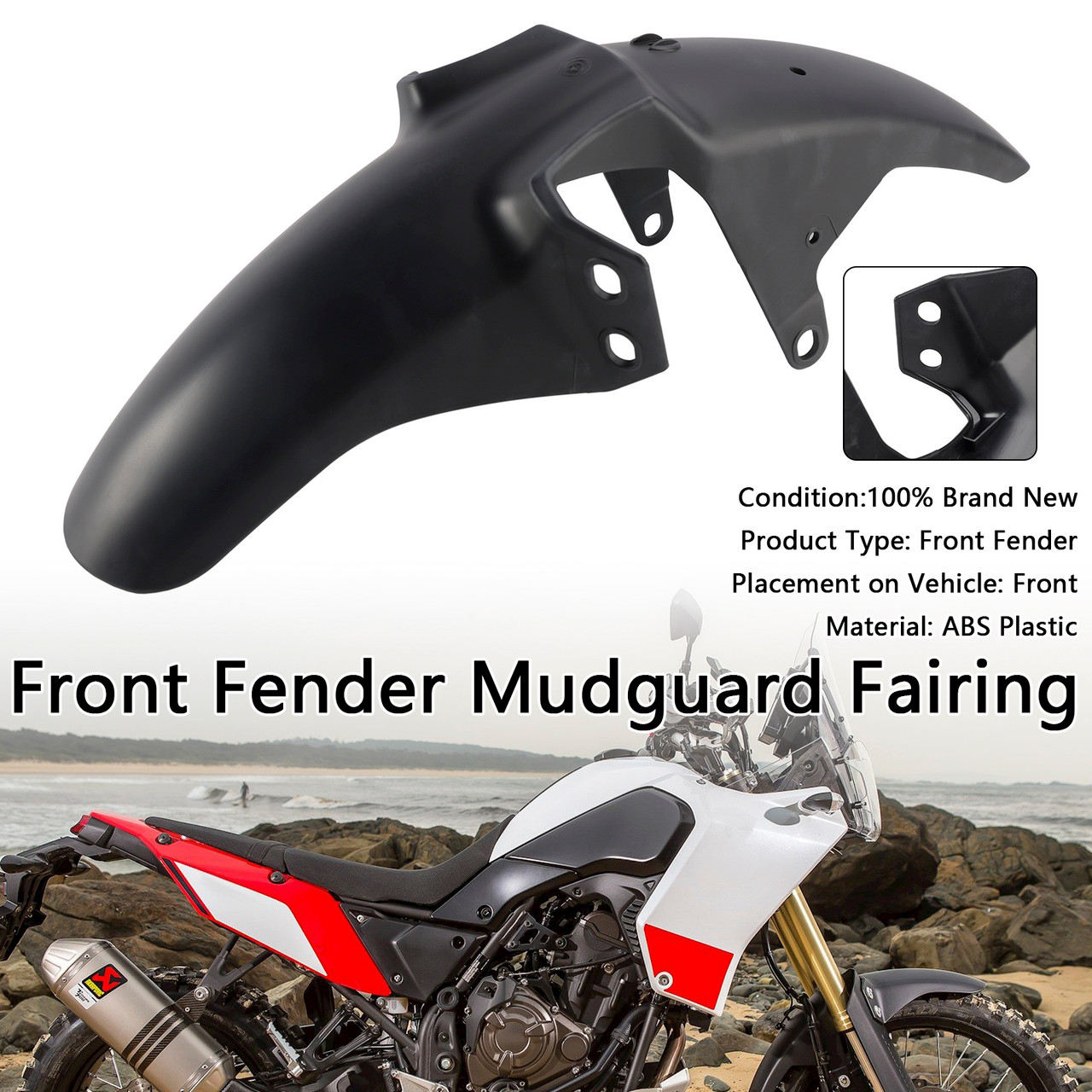 2019-2024 Yamaha Tenere 700 Front Fender Mudguard Fairing Black