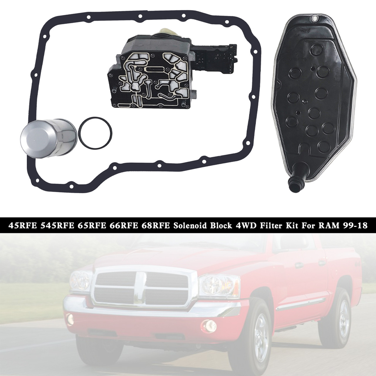 45RFE 545RFE 65RFE 66RFE 68RFE Solenoid Block 4WD Filter Kit For RAM 99-18