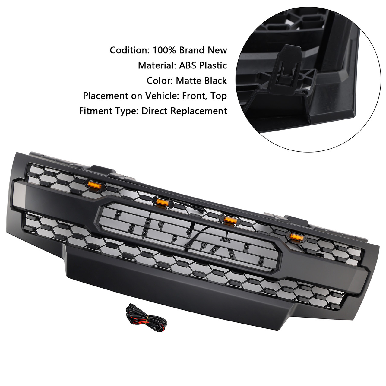 2009-2019 Nissan Frontier With Led Lights Front Bumper Grille