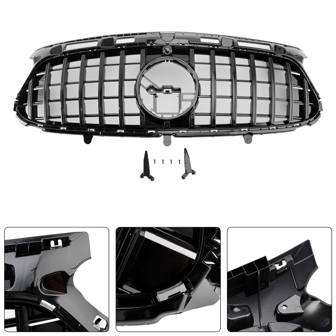 2020-2023 Mercedes Benz GLA-Class H247 Deluxe Version Only Front Grille Without letter Gloss Black Generic