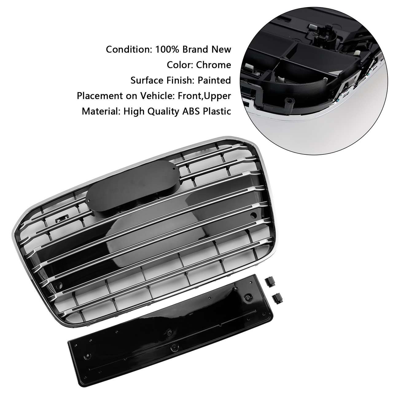 2012-2015 Audi A6 C7/ S6 Pre-Facelift S6 Style Front Bumper Grille Chrome Generic