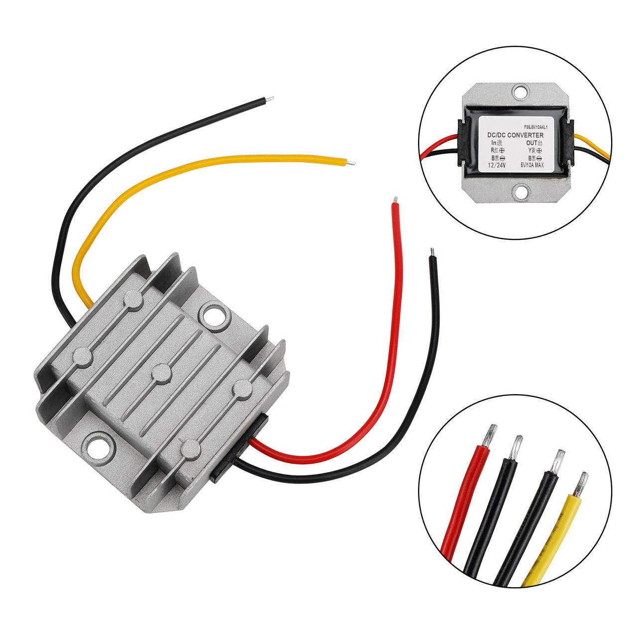 10A Waterproof DC/DC Converter Power Supply Regulator 12V/24V Step Down To 5V