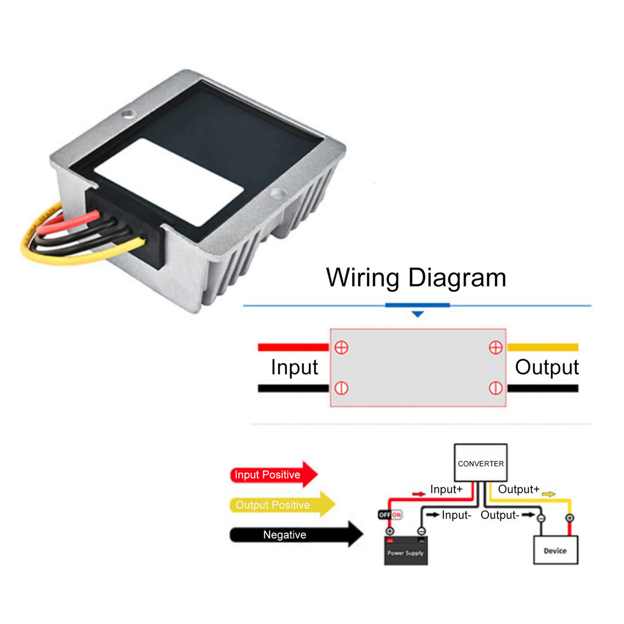 WaterProof 12V/24V to 5V 25A 125W Step Down DC/DC Power Converter Regulator