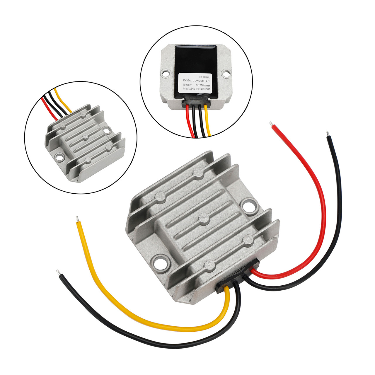 WaterProof 20-60V to 12V 5A 60W Step Down DC/DC Power Converter Regulator