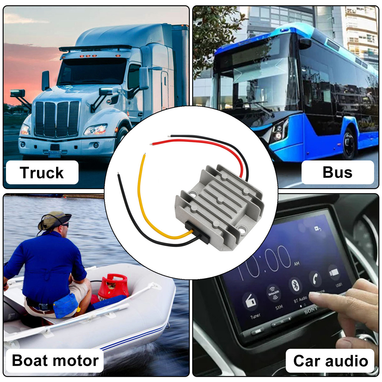 Buck Step Down Converter Car Power Module 20-72V to DC12V 3A Waterproof Generic