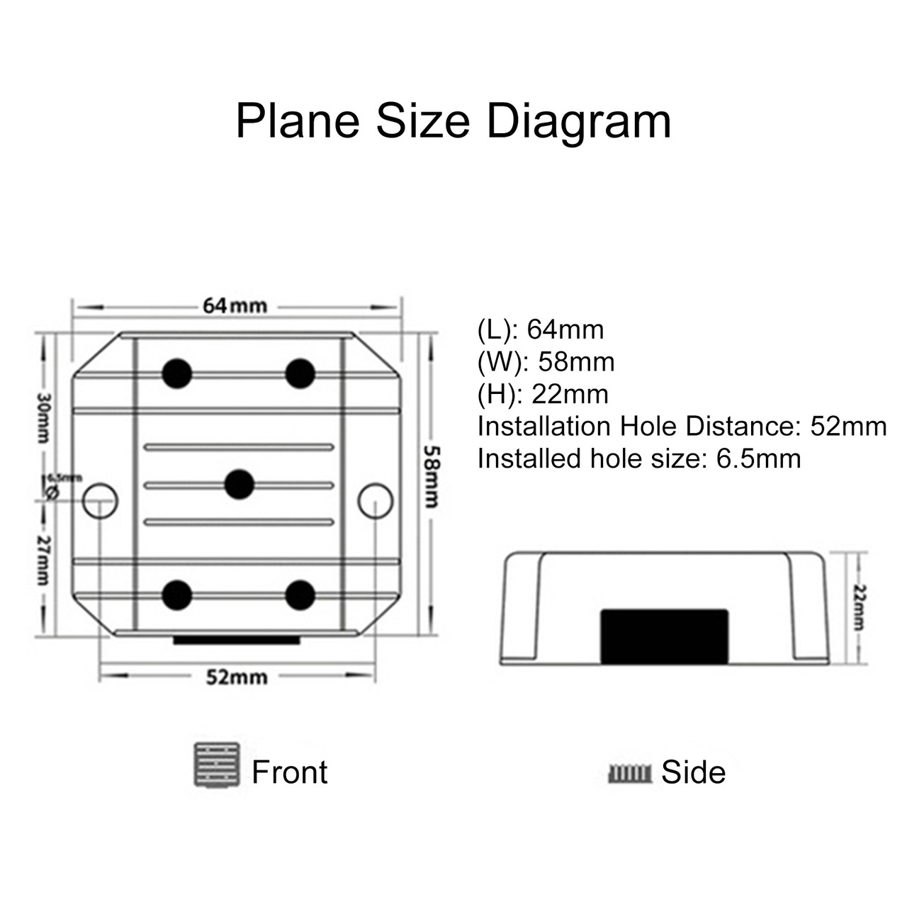 Buck Step Down Converter Car Power Module 20-72V to DC12V 3A Waterproof Generic