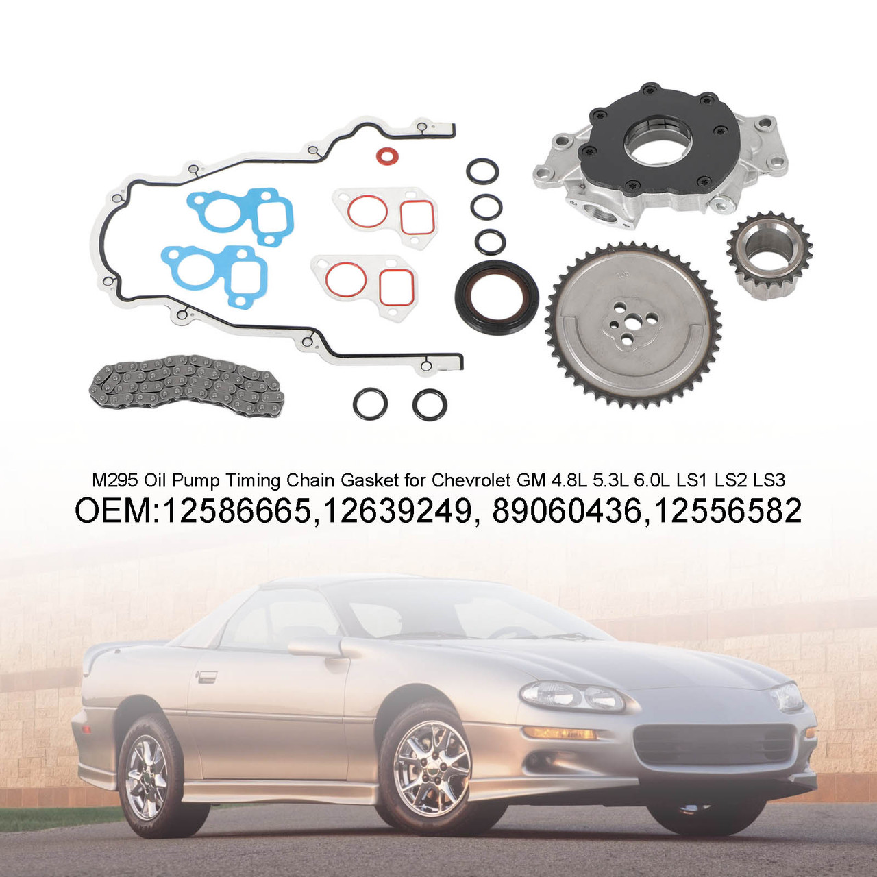 M295 Oil Pump Timing Chain Gasket for Chevrolet GM 4.8L 5.3L 6.0L LS1 LS2 LS3