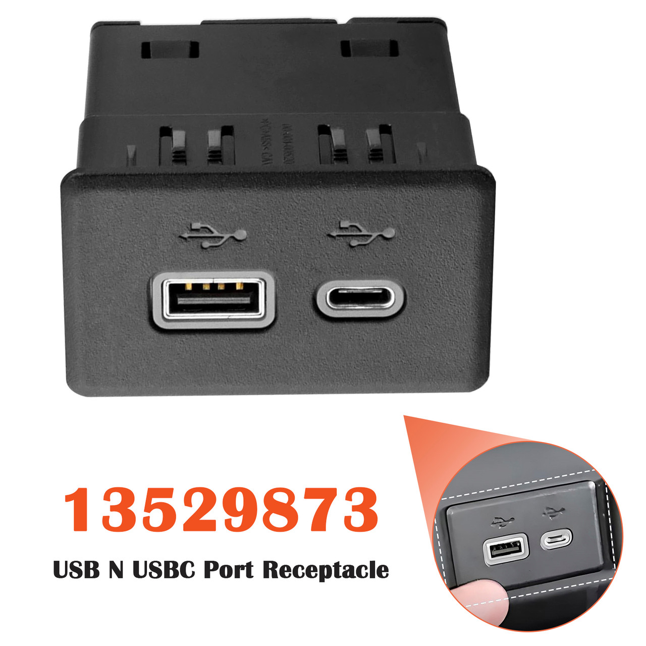 2019-2024 Chevrolet Silverado Spark Suburban Tahoe USB N USBC Port