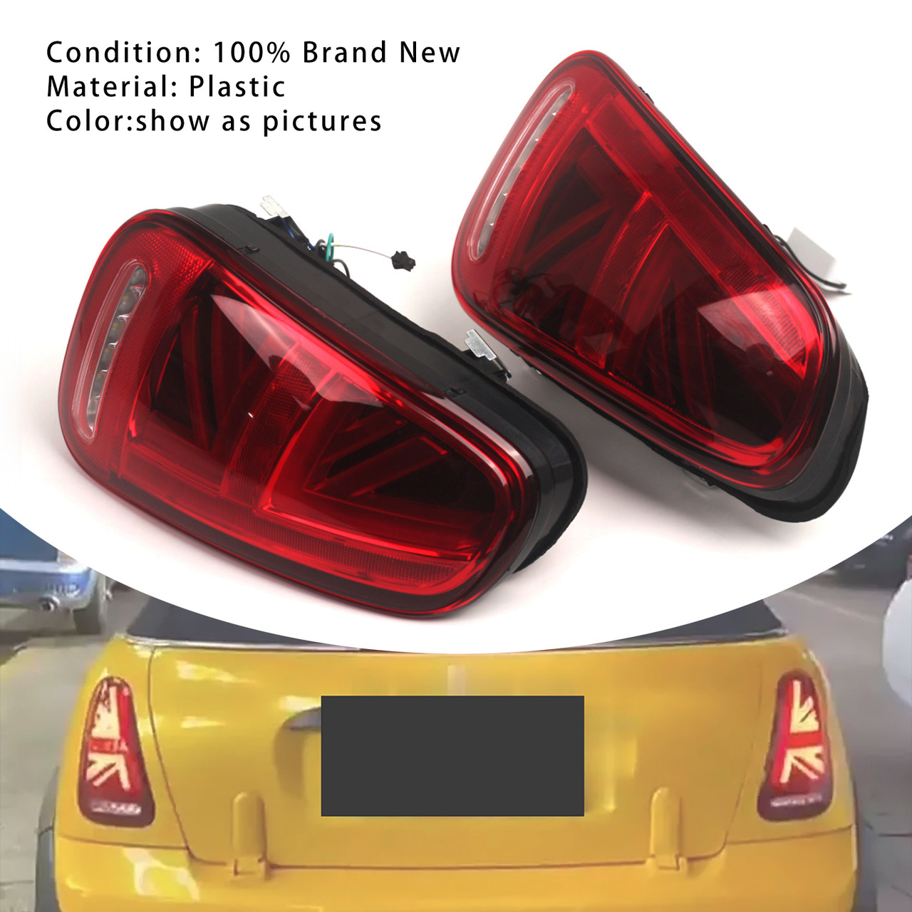 2001-2006 BMW Mini Cooper R50 R52 R53 RED L&R LED Tail lights w/ Turn Signal Lamps Generic