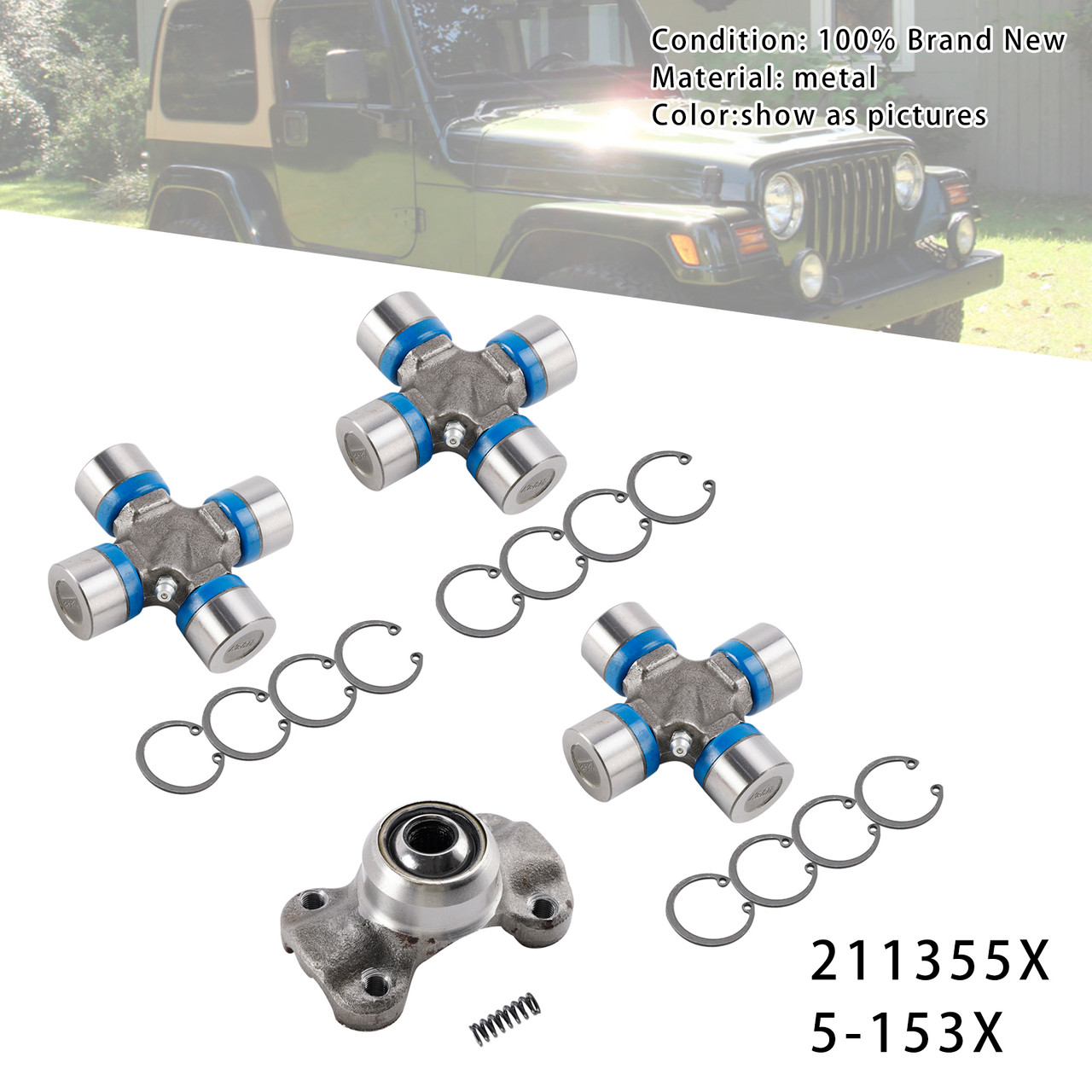 Jeep Wrangler Cherokee XJ TJ Double Cardan Joint 211355X + 5-153X