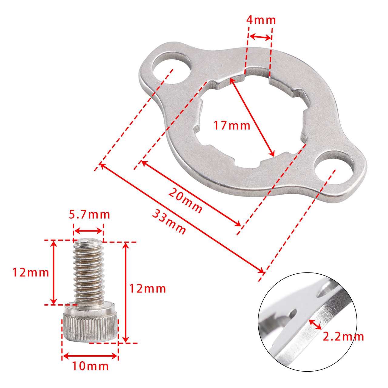Yamaha ST225 Bronco (5BT) 1997 Front Sprocket Holder Retainer with Hardware Kit