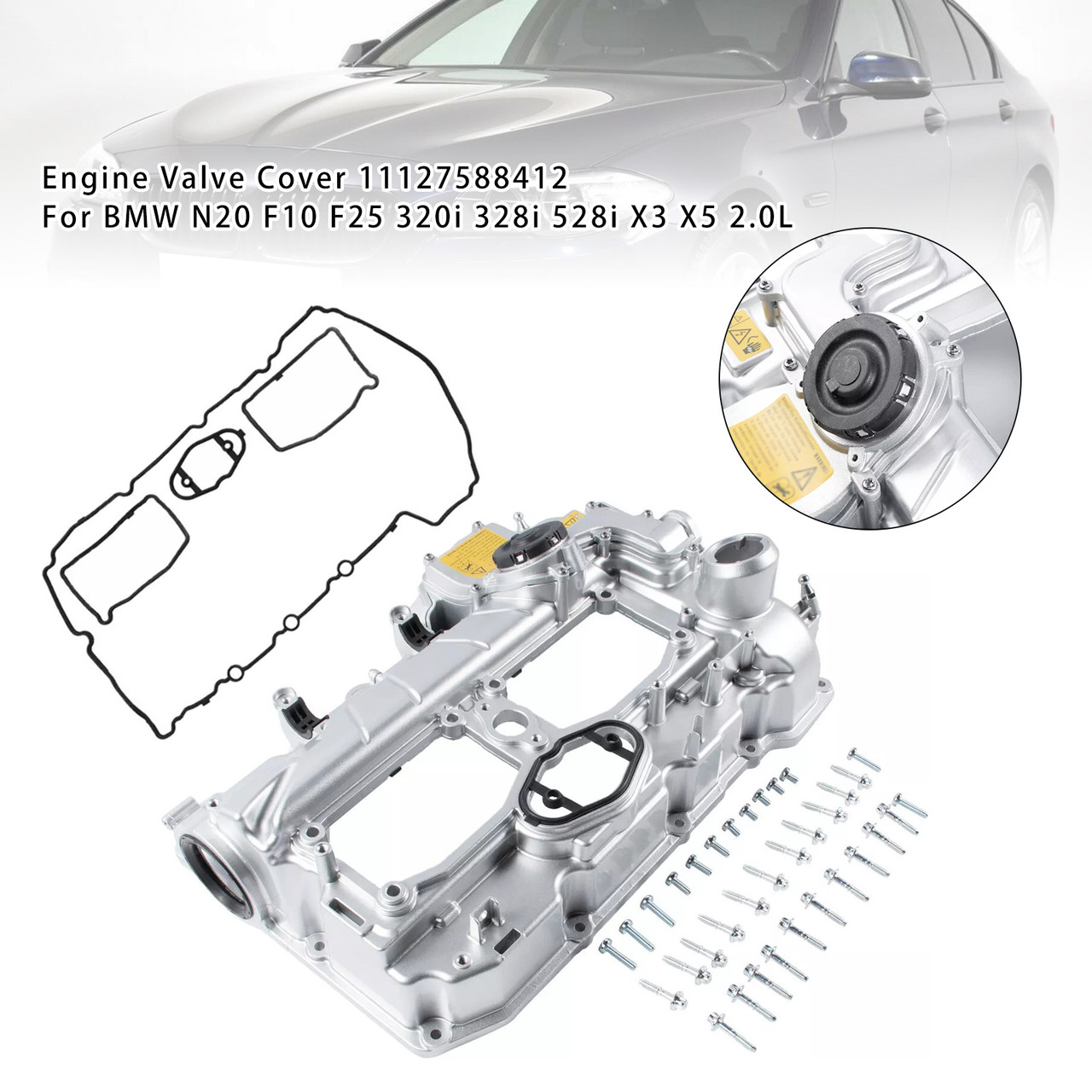 BMW N20 F10 F25 320i 328i 528i X3 X5 2.0L Engine Valve Cover 11127588412 Generic BMW N20 F10 F25 320i 328i 528i X3 X5 2.0L Engine Valve Cover 11127588412 Generic