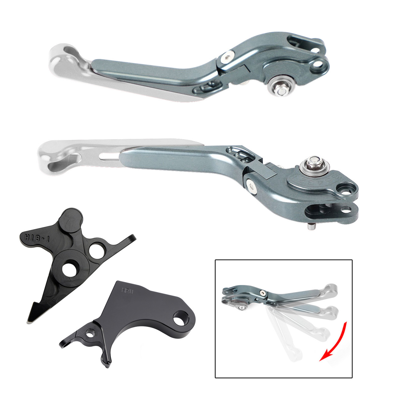 2022-2024 HONDA CRF1100L Africa Twin Adjustable Folding Extendable Racing Brake & Clutch Levers Silver T Generic 2022-2024 HONDA CRF1100L Africa Twin Adjustable Folding Extendable Racing Brake & Clutch Levers Silver T Generic