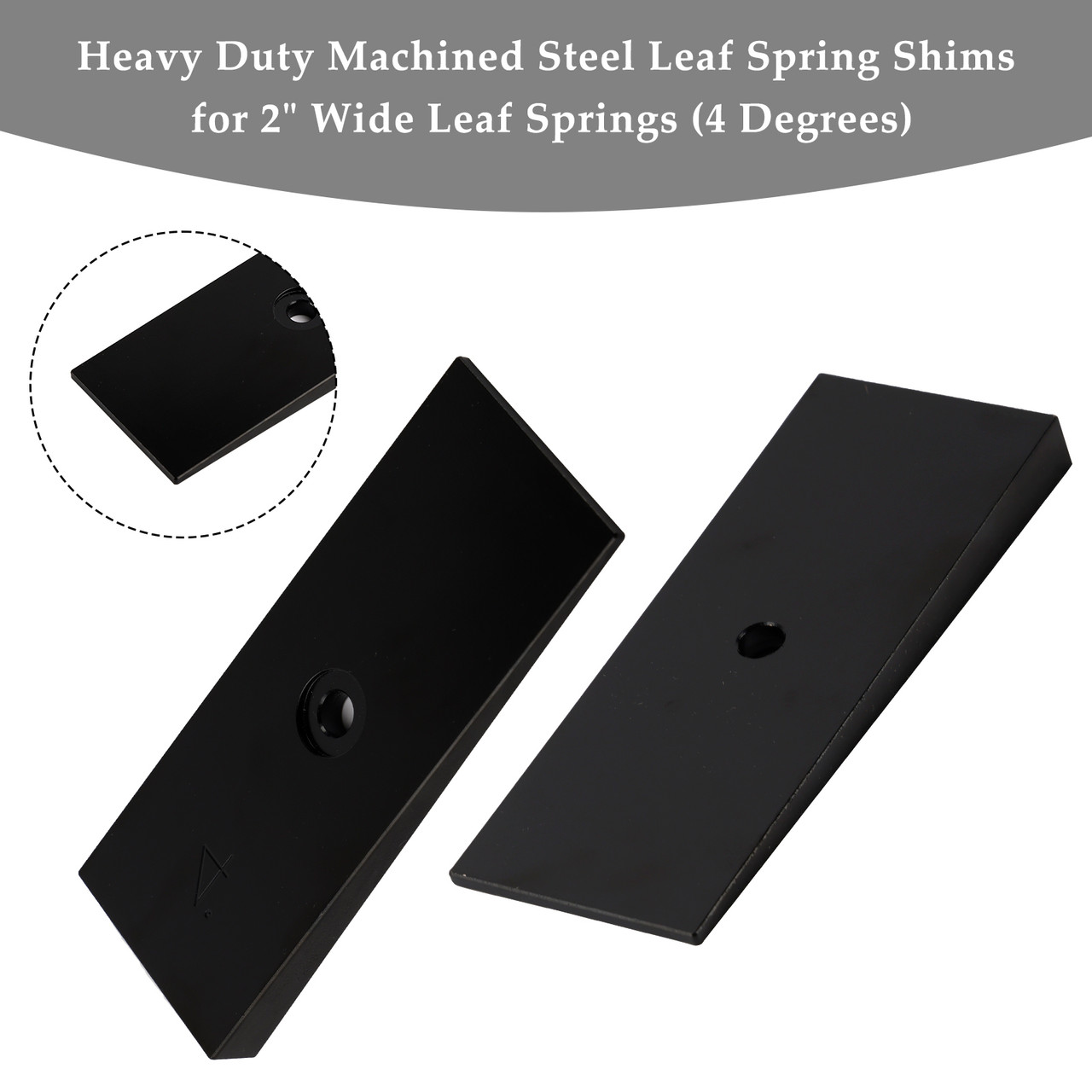 2PCS 2" Wide 4¡ãDegree Steel Leaf Spring Degree Shims Black