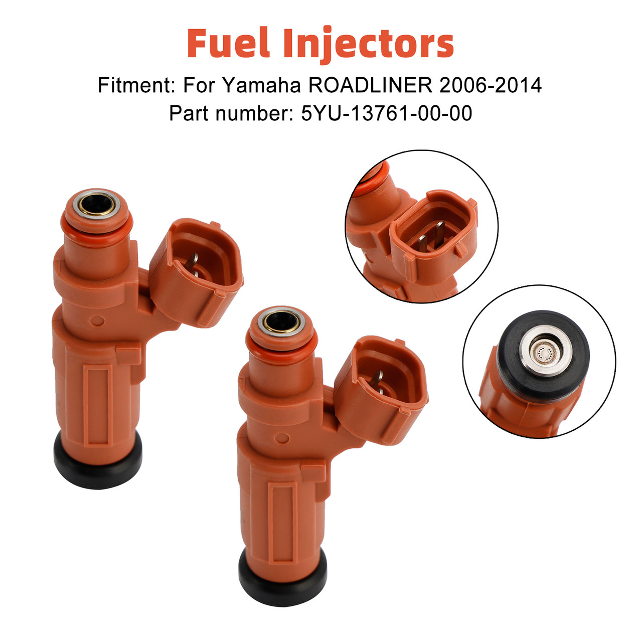 2PCS Fuel Injectors 5YU-13761-00-00 For YAMAHA Stratoliner Raider