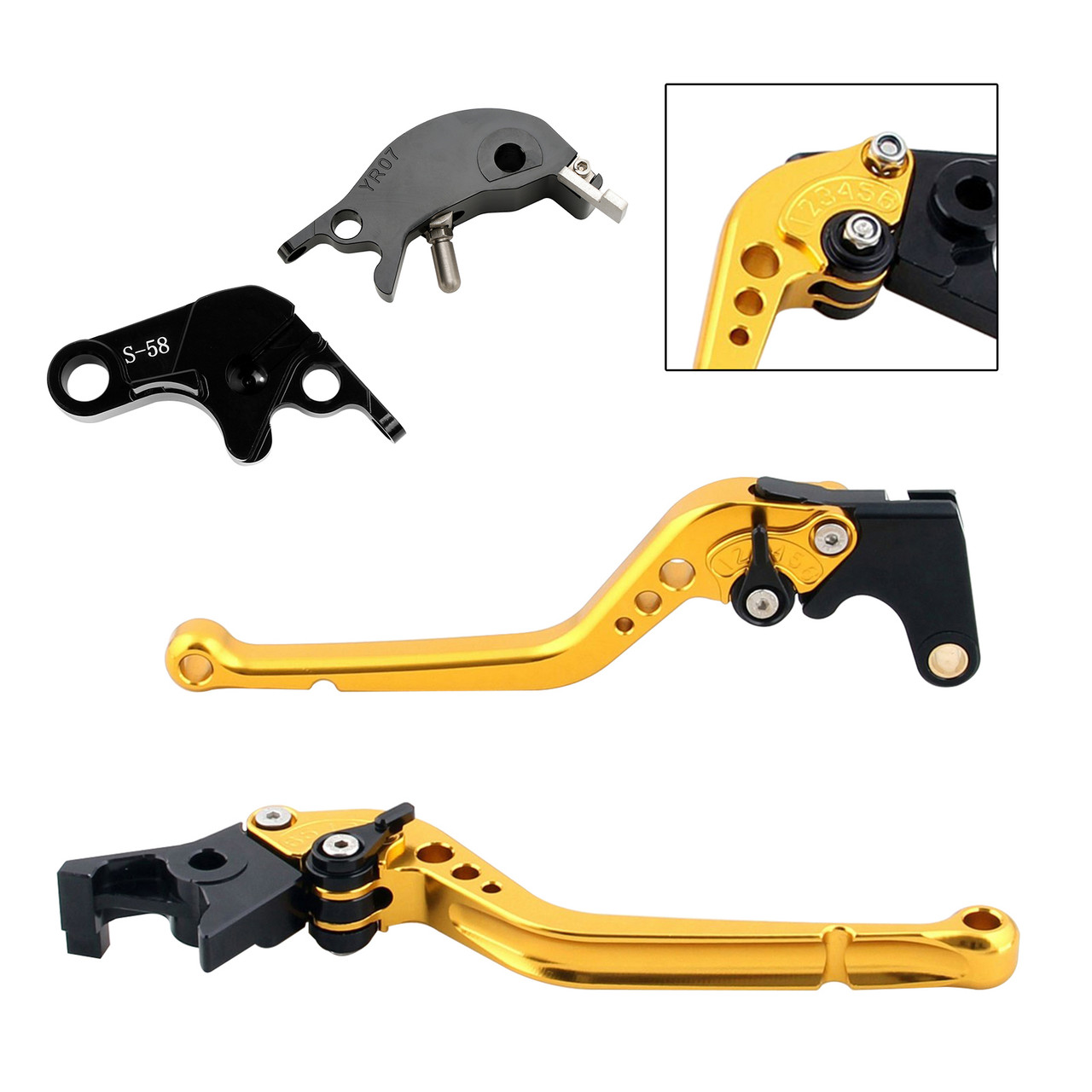 2022-2023 YAMAHA YZF R7 MT-10/SP FZ-10/SP Racing Brake & Clutch Levers Gold Generic