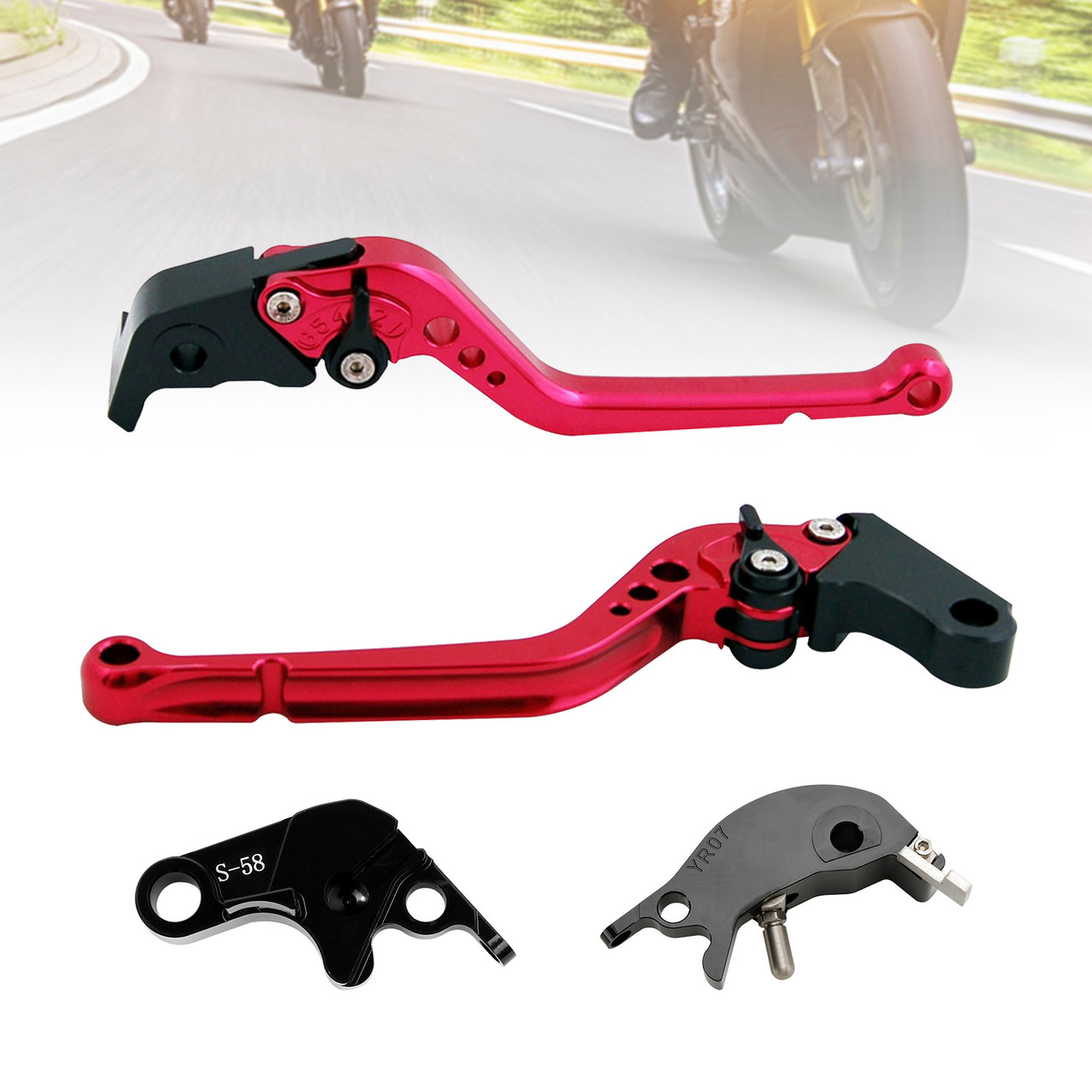 2022-2023 YAMAHA YZF R7 MT-10/SP FZ-10/SP Racing Brake & Clutch Levers Red Generic 2022-2023 YAMAHA YZF R7 MT-10/SP FZ-10/SP Racing Brake & Clutch Levers Red Generic