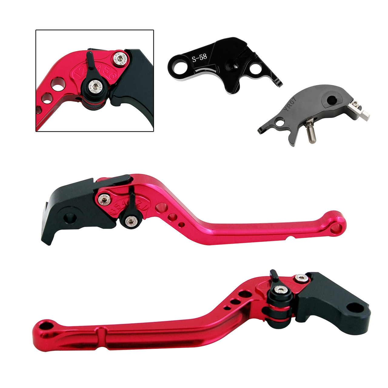 2022-2023 YAMAHA YZF R7 MT-10/SP FZ-10/SP Racing Brake & Clutch Levers Red Generic 2022-2023 YAMAHA YZF R7 MT-10/SP FZ-10/SP Racing Brake & Clutch Levers Red Generic