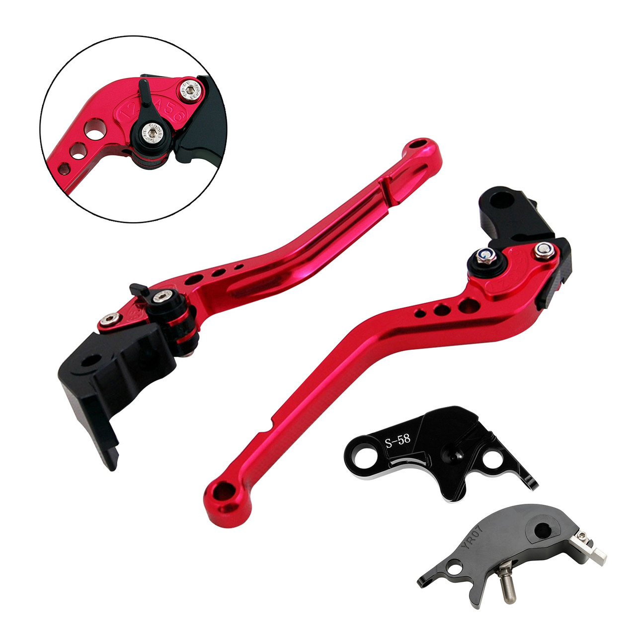 2022-2023 YAMAHA YZF R7 MT-10/SP FZ-10/SP Racing Brake & Clutch Levers Red Generic 2022-2023 YAMAHA YZF R7 MT-10/SP FZ-10/SP Racing Brake & Clutch Levers Red Generic