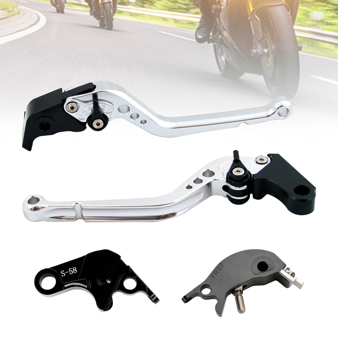 2022-2023 YAMAHA YZF R7 MT-10/SP FZ-10/SP Racing Brake & Clutch Levers Silver Generic 2022-2023 YAMAHA YZF R7 MT-10/SP FZ-10/SP Racing Brake & Clutch Levers Silver Generic