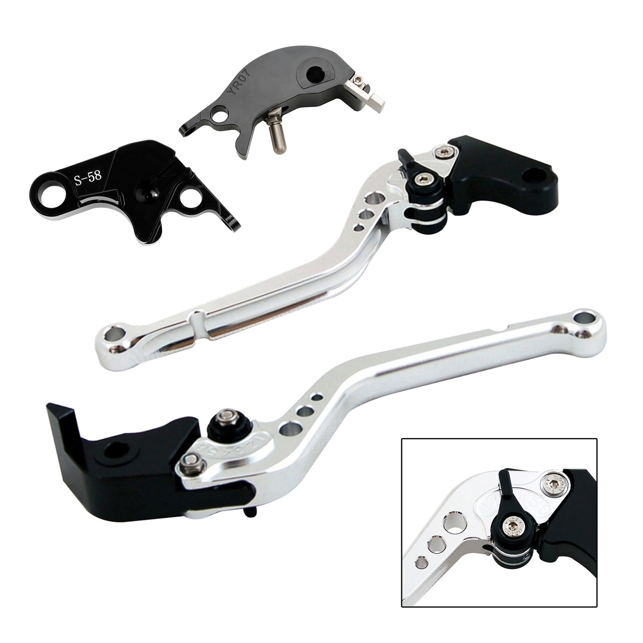 2022-2023 YAMAHA YZF R7 MT-10/SP FZ-10/SP Racing Brake & Clutch Levers Silver Generic 2022-2023 YAMAHA YZF R7 MT-10/SP FZ-10/SP Racing Brake & Clutch Levers Silver Generic