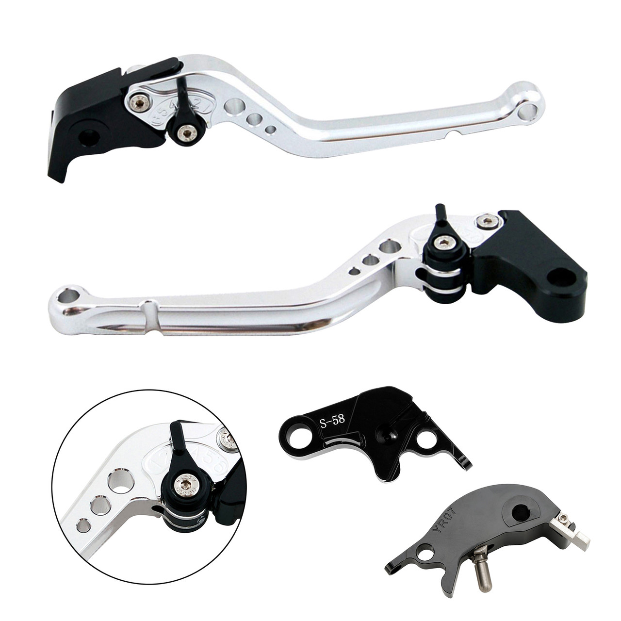 2022-2023 YAMAHA YZF R7 MT-10/SP FZ-10/SP Racing Brake & Clutch Levers Silver Generic 2022-2023 YAMAHA YZF R7 MT-10/SP FZ-10/SP Racing Brake & Clutch Levers Silver Generic