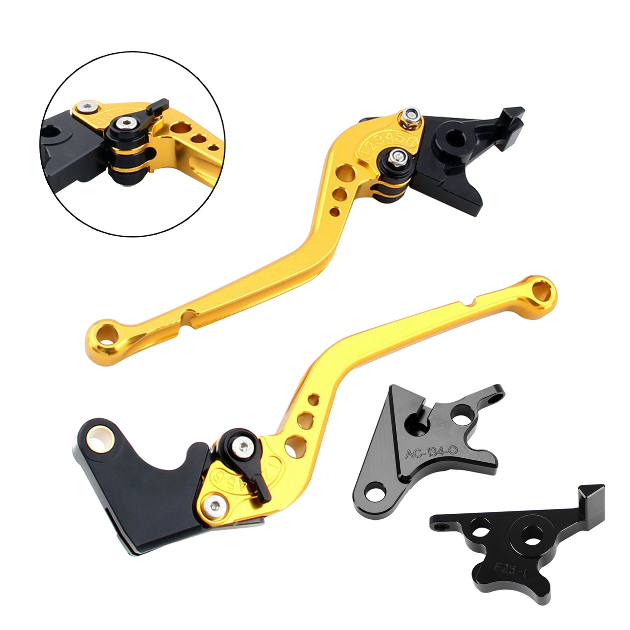 2021-2023 HONDA CB350 CB350 Hness Racing Brake & Clutch Levers Gold Generic 2021-2023 HONDA CB350 CB350 Hness Racing Brake & Clutch Levers Gold Generic