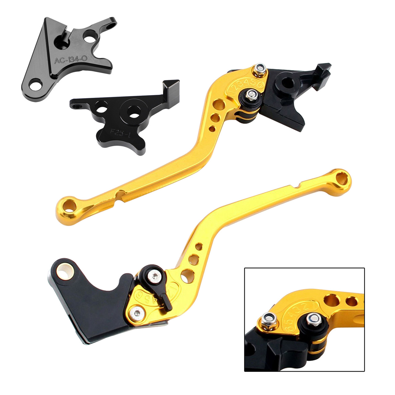 2021-2023 HONDA CB350 CB350 Hness Racing Brake & Clutch Levers Gold Generic 2021-2023 HONDA CB350 CB350 Hness Racing Brake & Clutch Levers Gold Generic