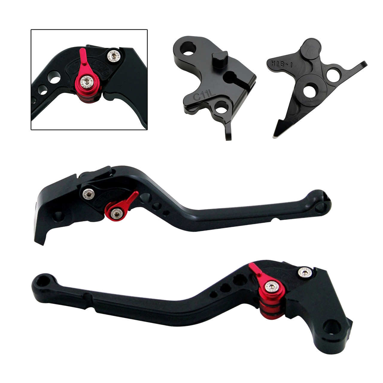 2020-2021 HONDA CRF1100L Africa Twin Racing Brake & Clutch Levers Black Generic