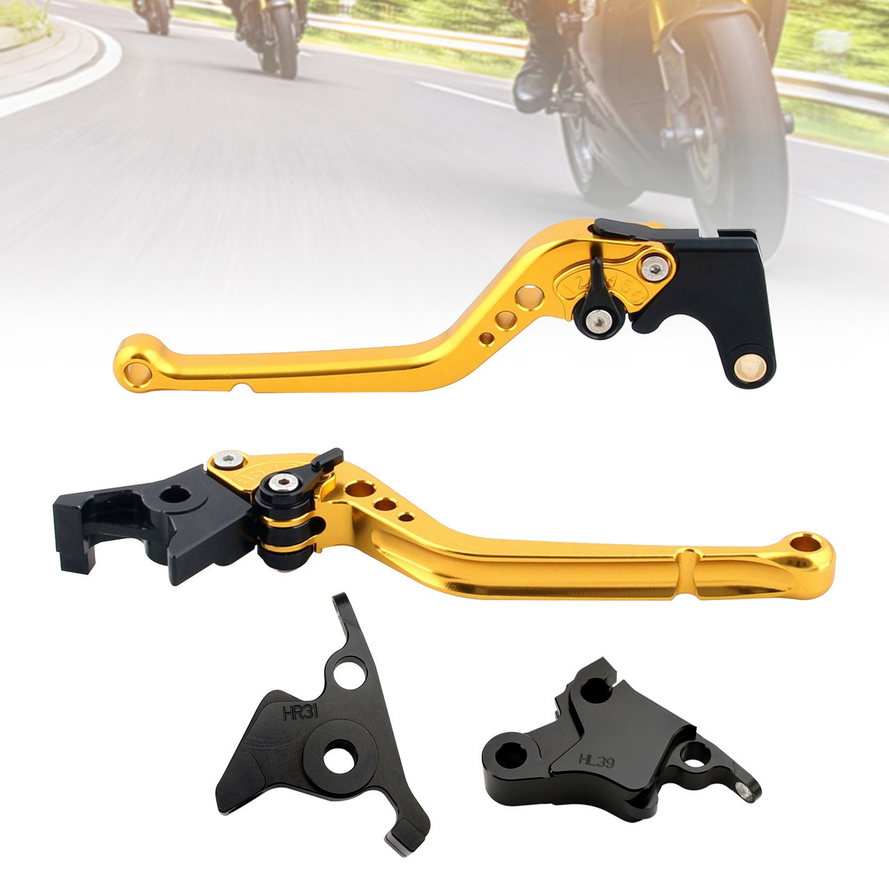 2021-2023 CFMOTO 450SS 450SR Long Clutch Brake Lever Gold Generic 2021-2023 CFMOTO 450SS 450SR Long Clutch Brake Lever Gold Generic