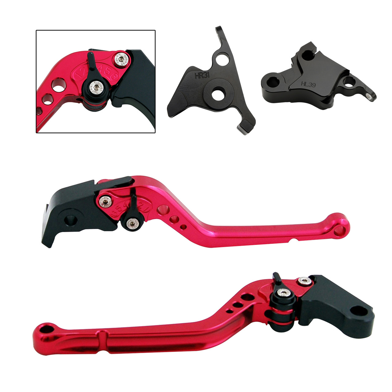2021-2023 CFMOTO 450SS 450SR Long Clutch Brake Lever Red Generic 2021-2023 CFMOTO 450SS 450SR Long Clutch Brake Lever Red Generic